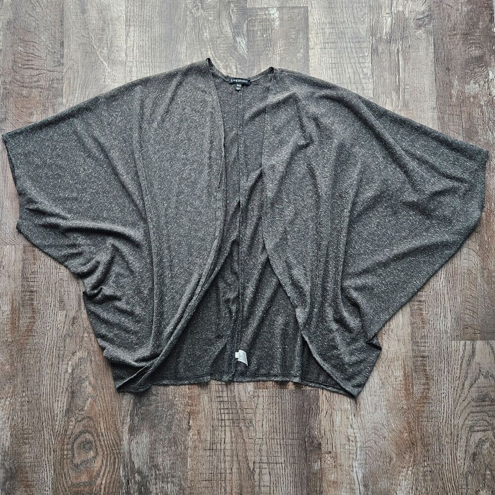 Lane Bryant Green/Grey Marled Semi-Sheer Overpiece